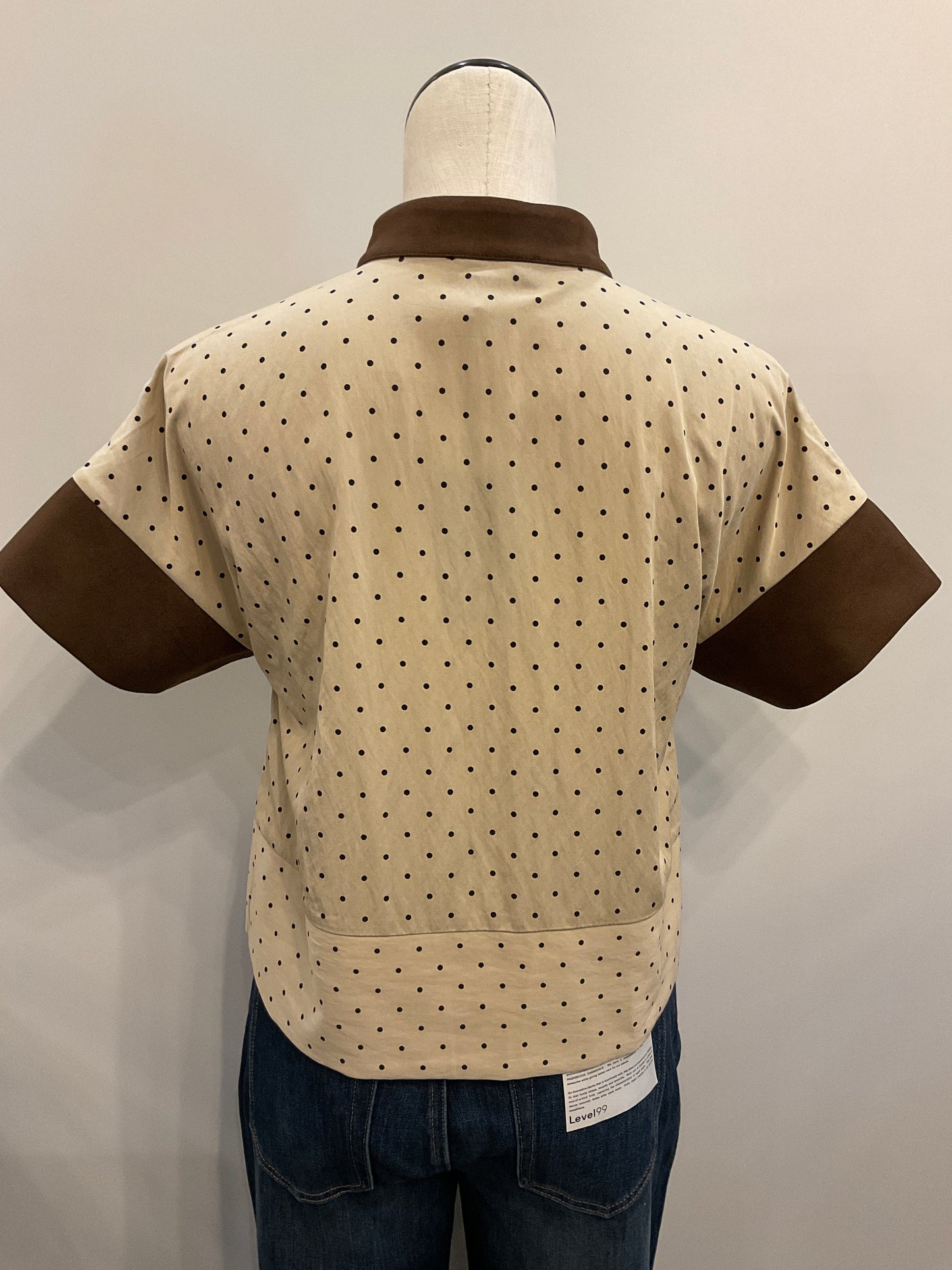 Suede Trim Polka Dot