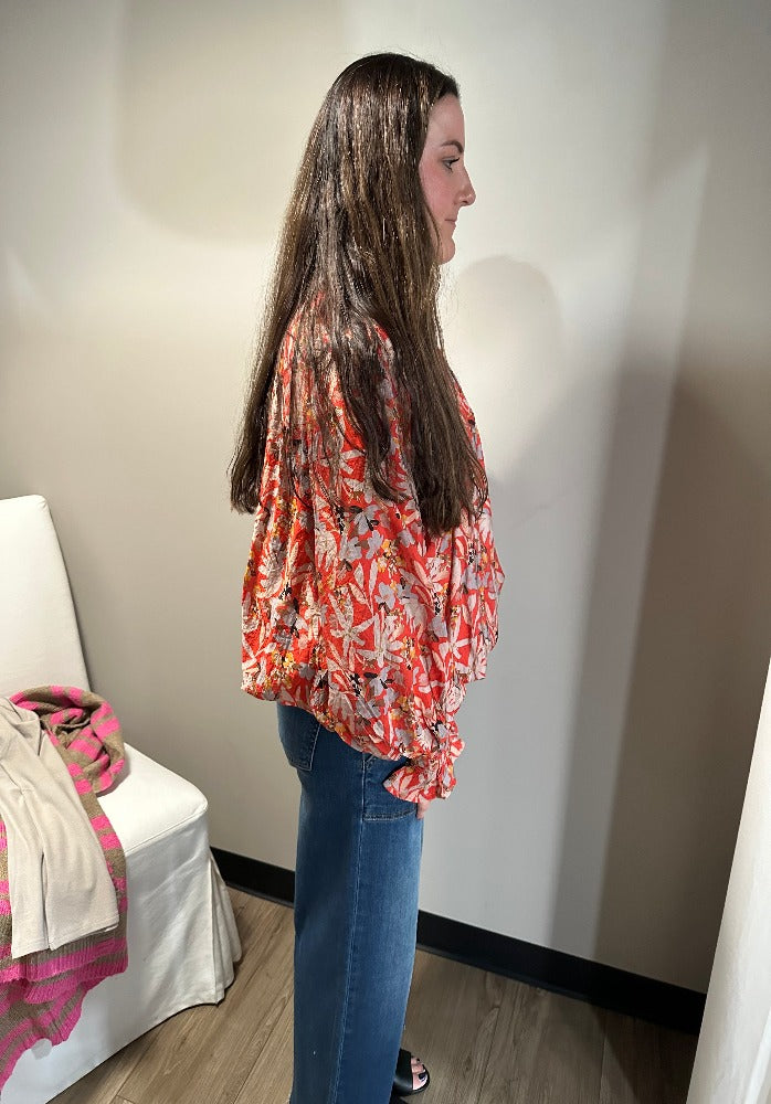 Entro Rust Floral Top