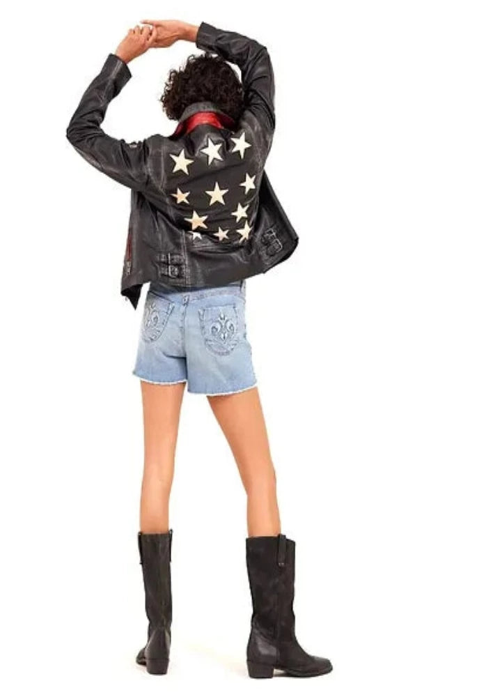Christy Scatter Star Leather Jacket
