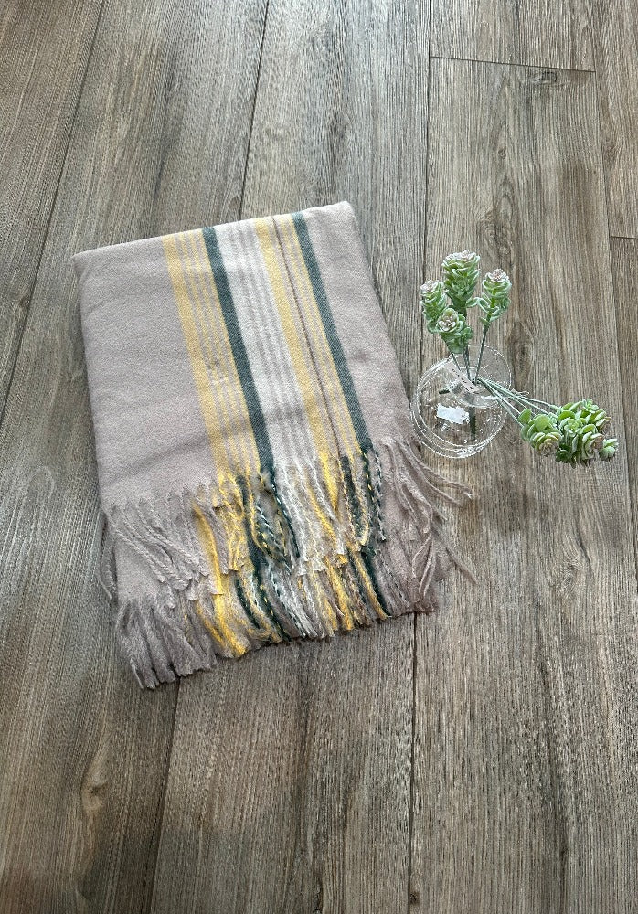 Classic Stripe Border Ruana Wrap