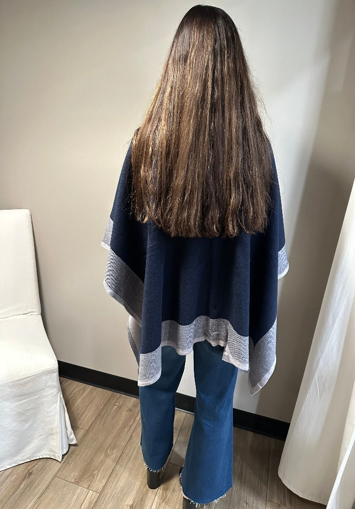 Two stone Border Tight Knit Kimono
