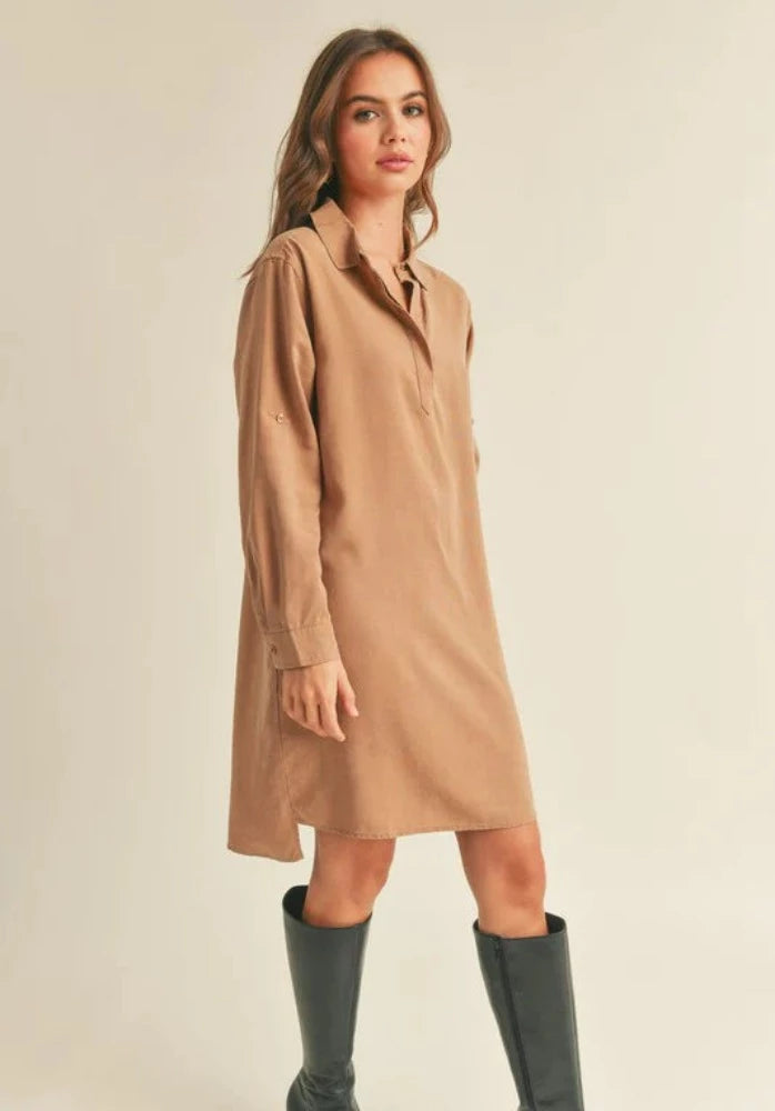 Mocha Shirt Dress