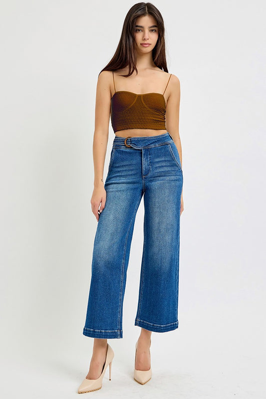 High Rise Crop with Belt