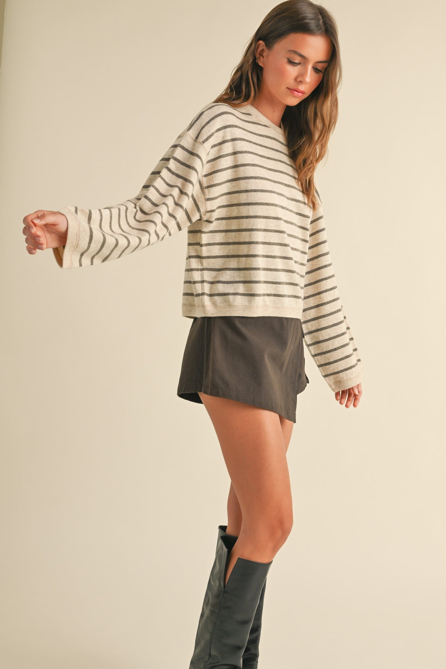 Striped Soft Knit Top