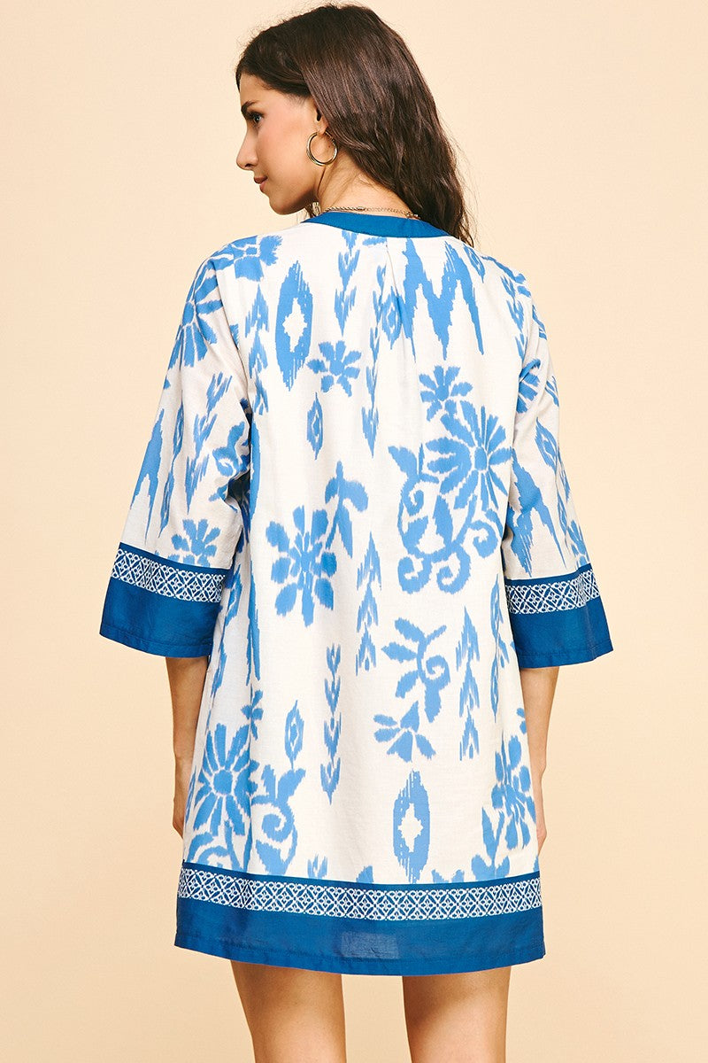 Contrast Floral Print Dress