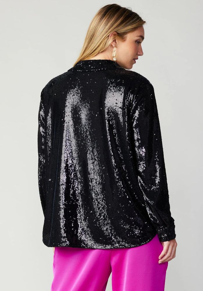 Current Air Sequin Button Down Top