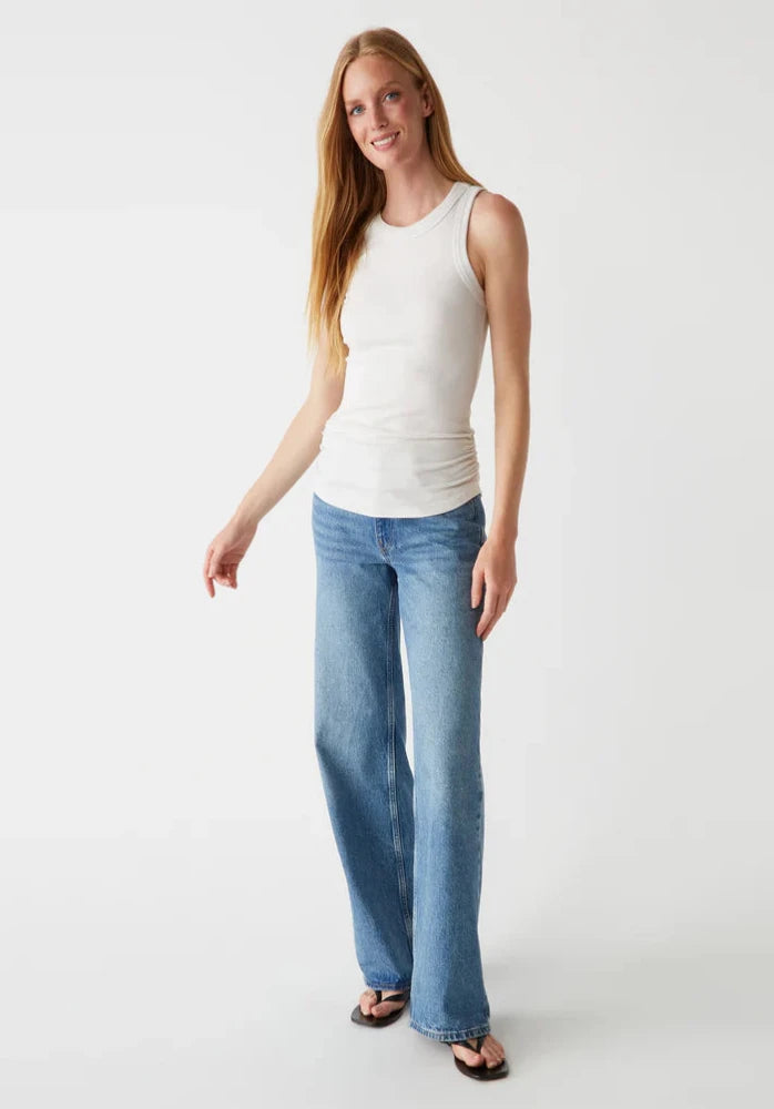 Michael Stars Halley Ribbed Tank with Ruching
