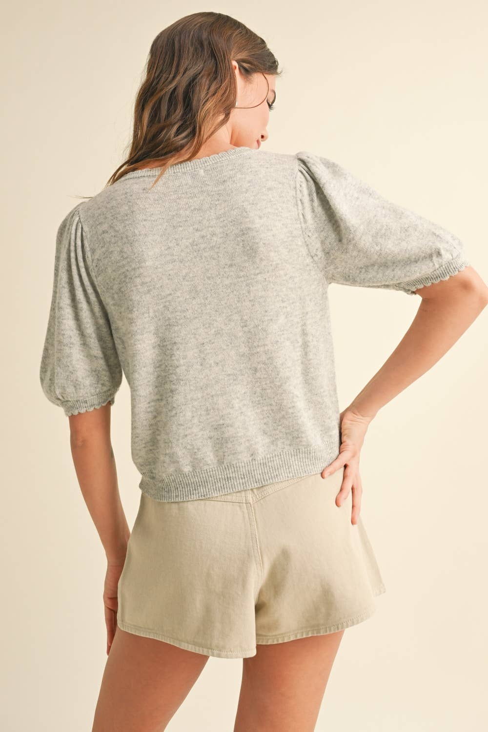 Puff Short Sleeve Cardigan