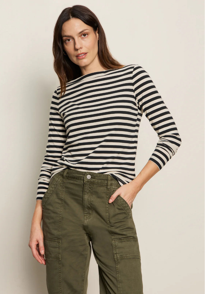 Sanctuary Boatneck Tee Oat/Black