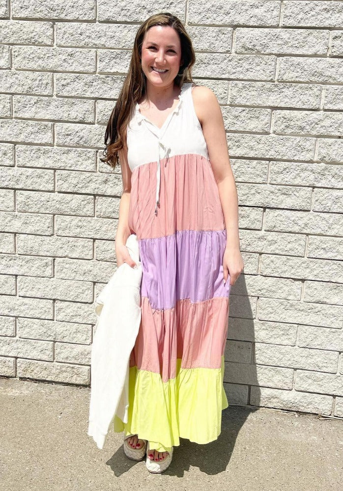 Rio Multicolor Ruffle Dress
