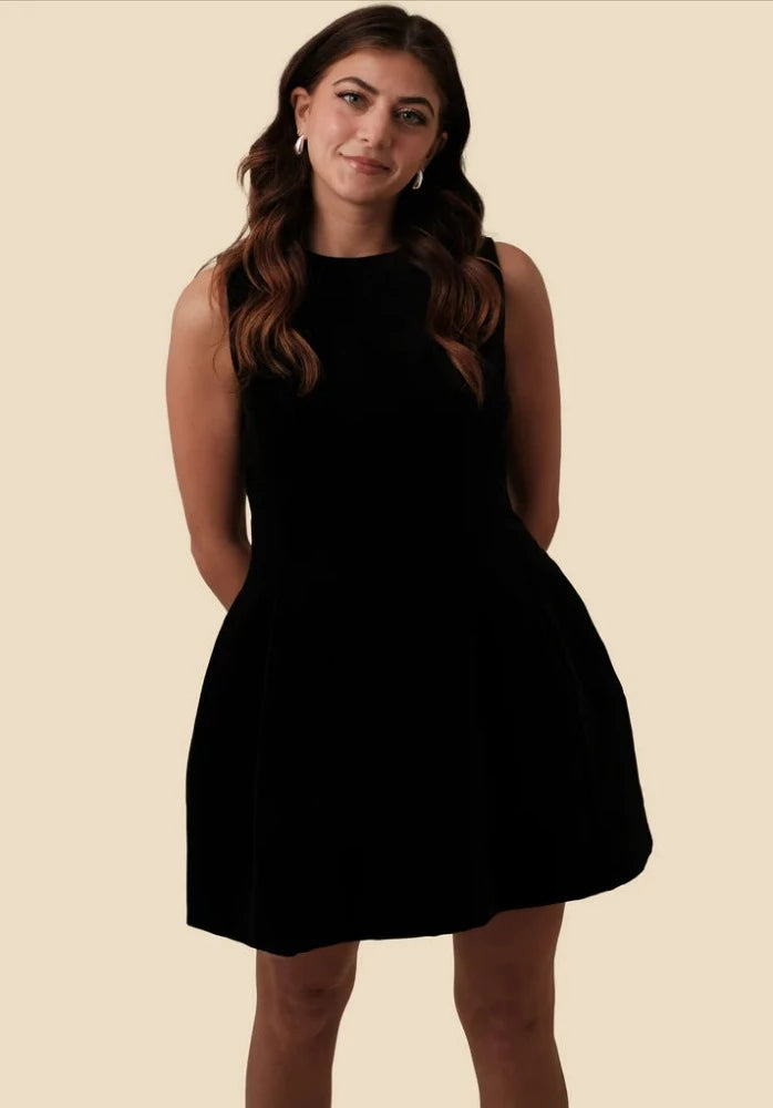 Miou Muse Velvet Pleated Cocktail Dress