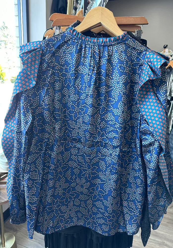 Current Air Navy Print Top