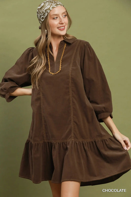 Corduroy Contrast Trim