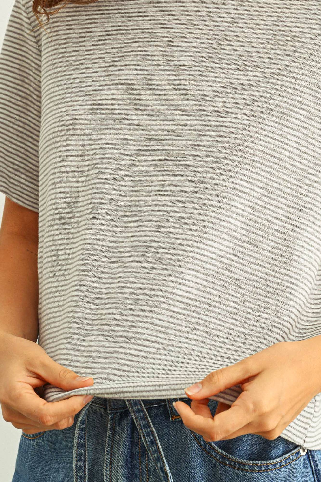 STRIPE SLUB S/S TOP