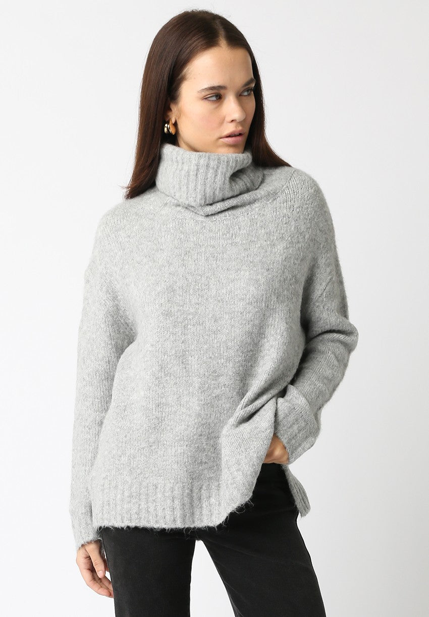 Heather Grey Turtleneck Sweater