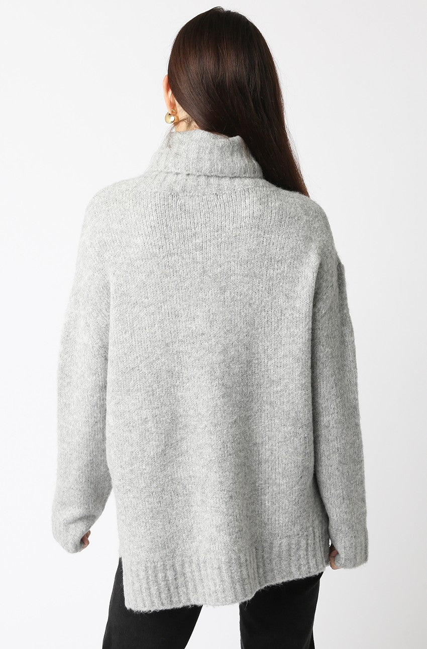 Heather Grey Turtleneck Sweater