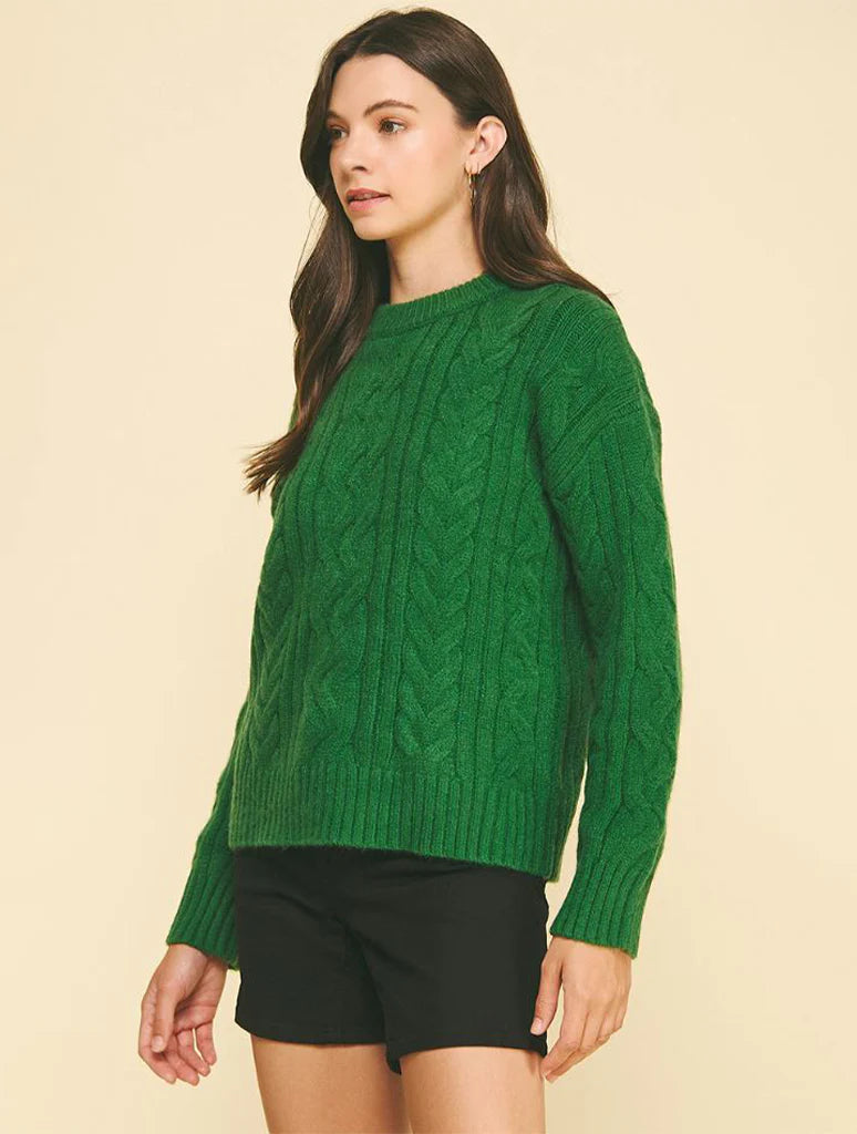 Cable Green Sweater
