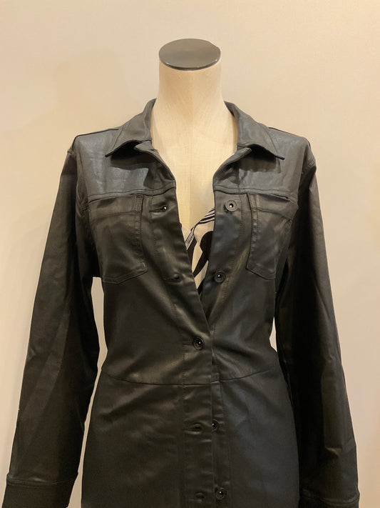 Sanctuary Coated Denim Black Dress