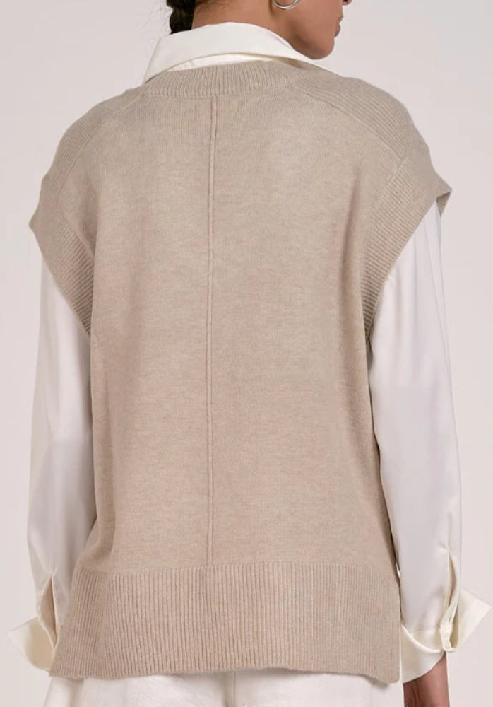 Elan Off White V-neck Collard Shirt