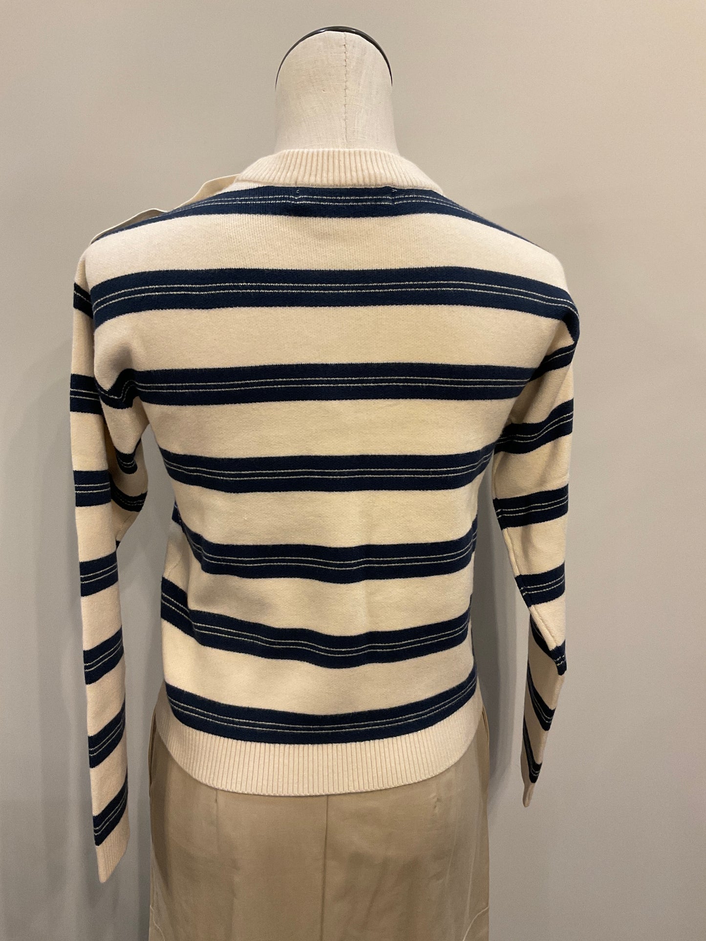 VM Striped Crew Pullover