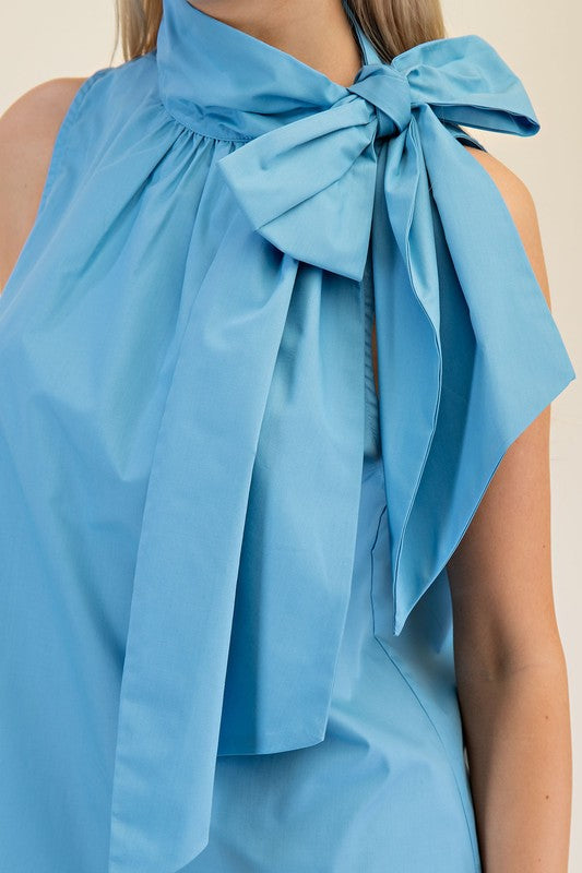 Sleeveless Neck Tie Top