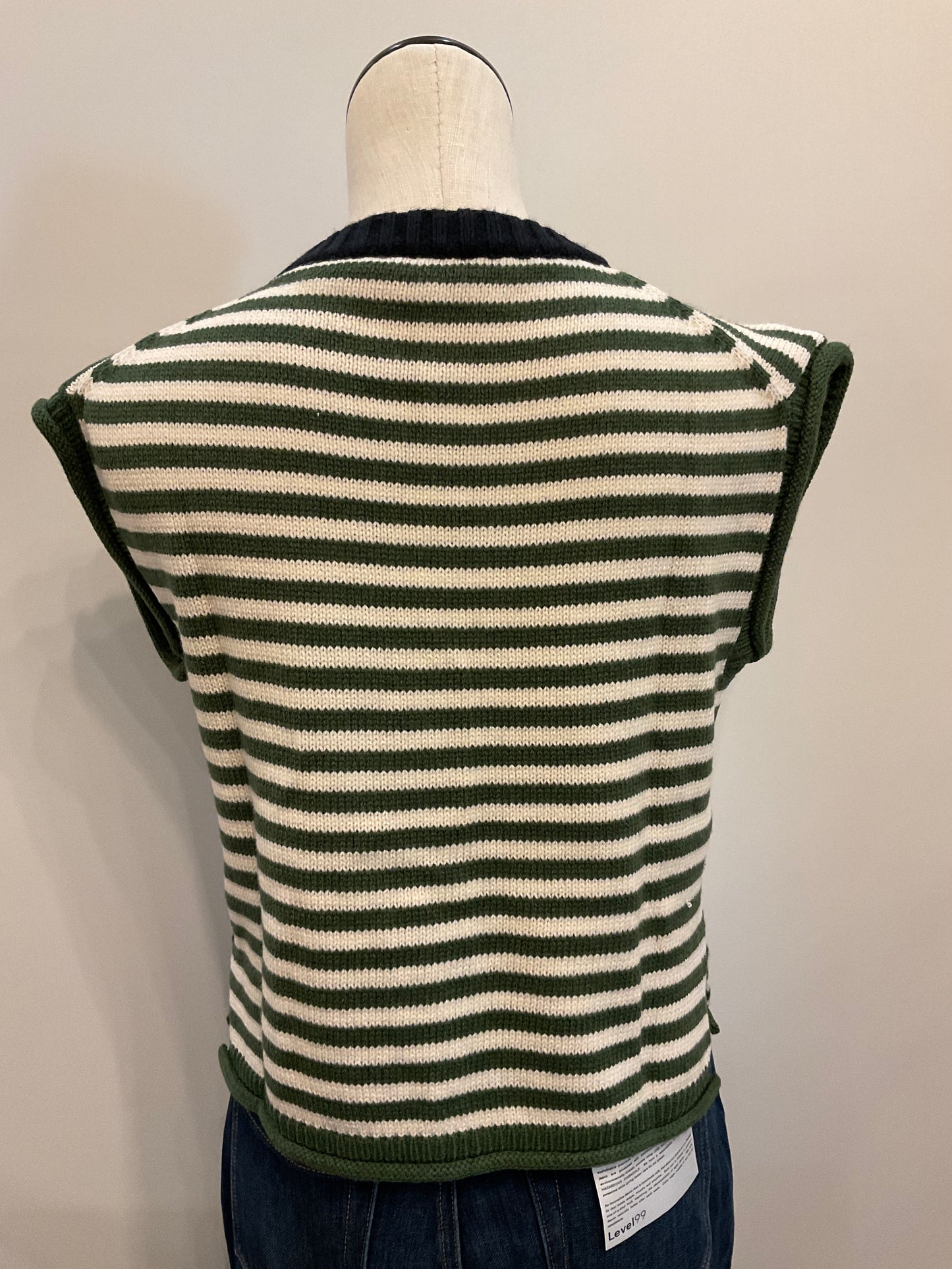 Olive Stripes Sweater Vest