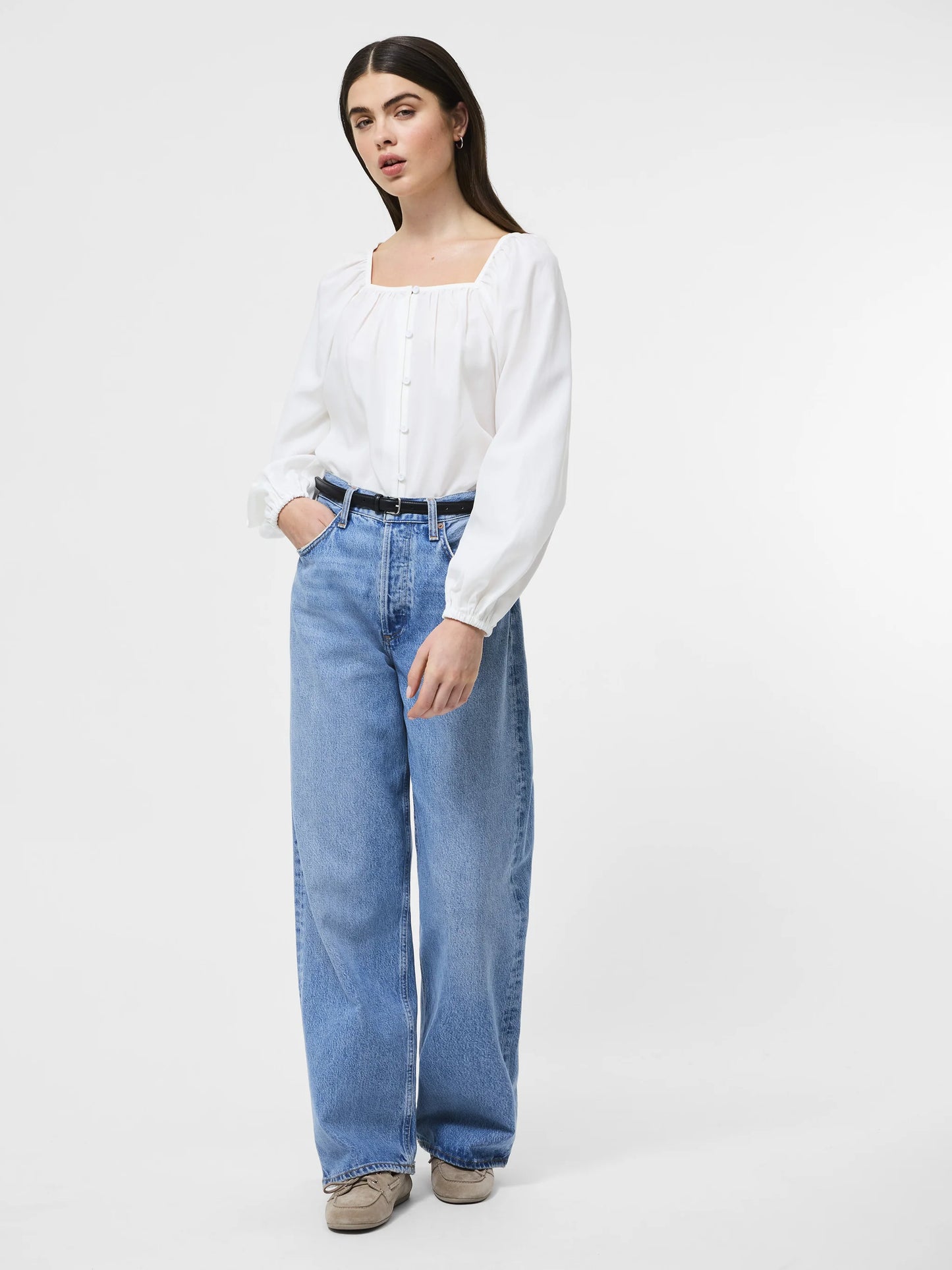 French Connection Balloon Sleeve Shirt
