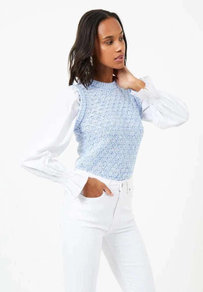 Klara Flec Mix Linen White/Blue Sweater
