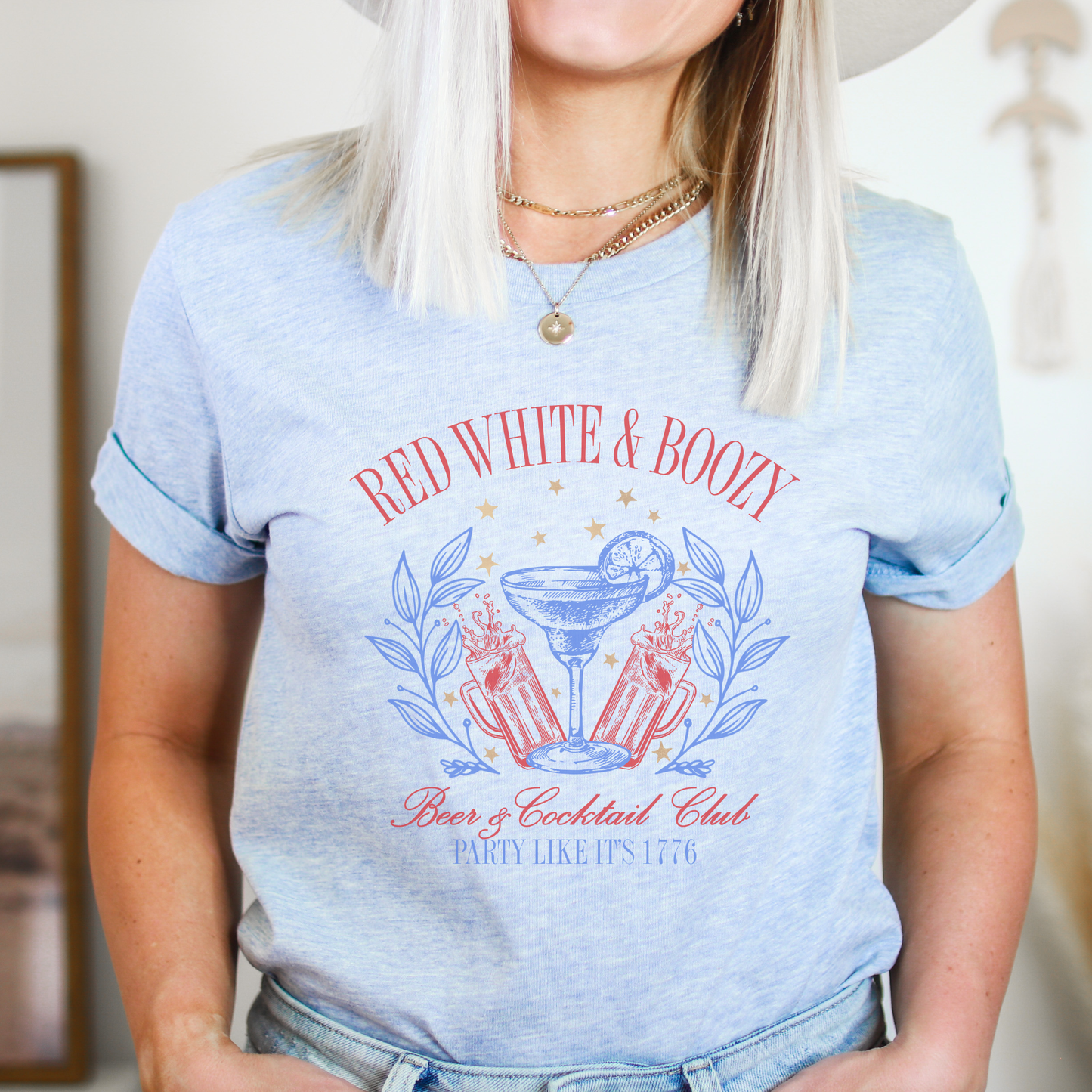 Red White and Boozy Social Club Graphic T-shirt