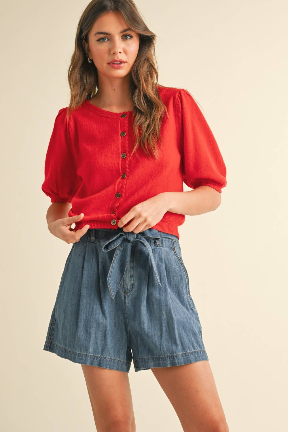 Puff Short Sleeve Cardigan