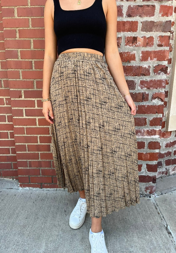 Grade & Gather Printed Pleat Midi Skirt