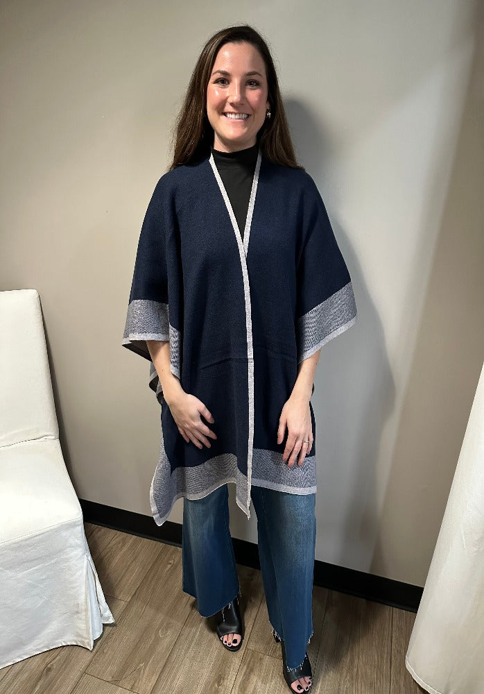 Two stone Border Tight Knit Kimono