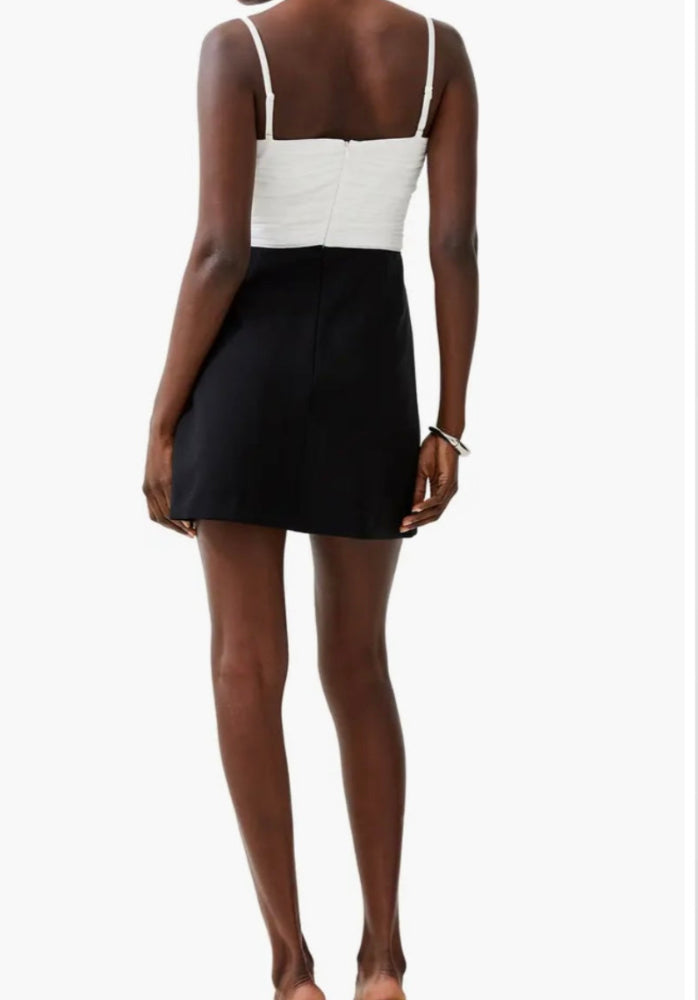 French Connection Black/White Whisper Strappy Dress