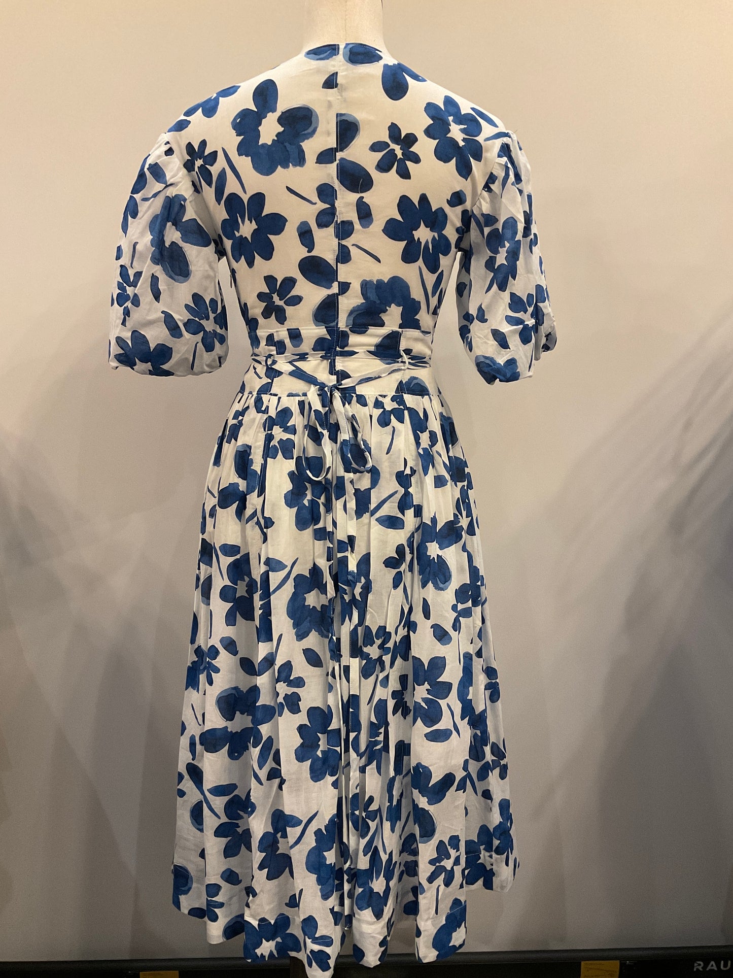 Floral Balloon Sleeve Midi