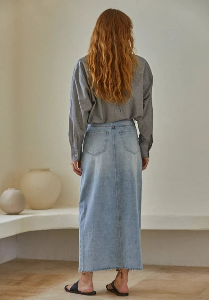 By Together Denim Ivory striped shirt
