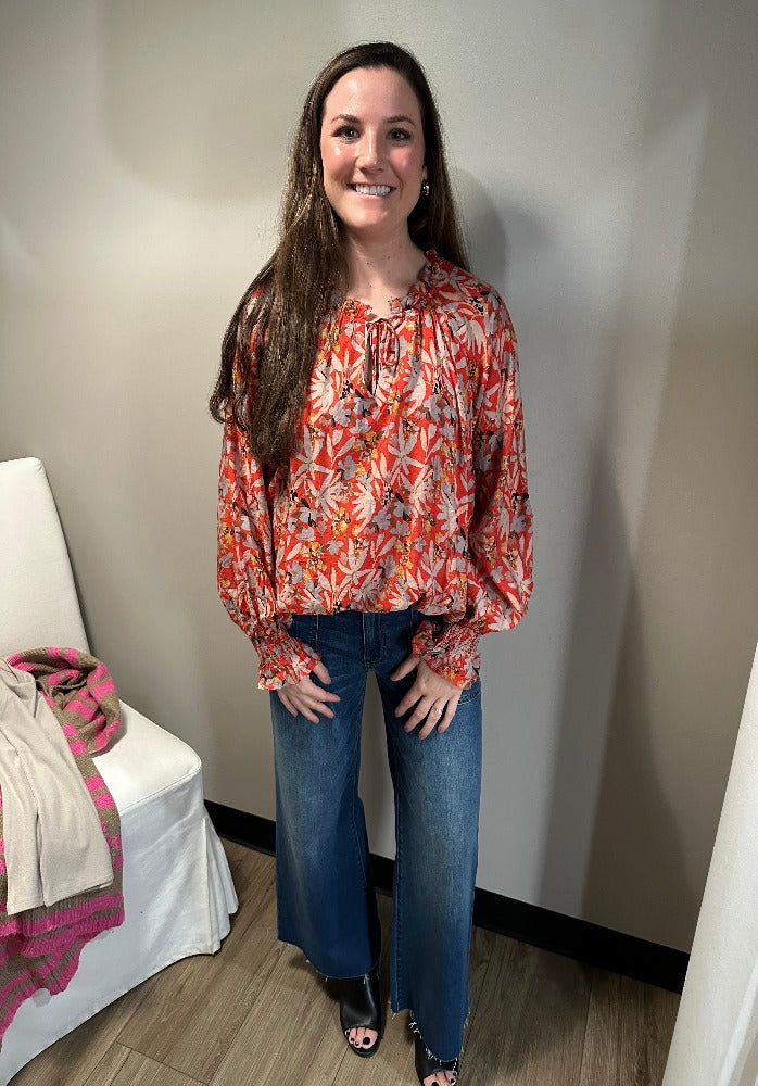 Entro Rust Floral Top