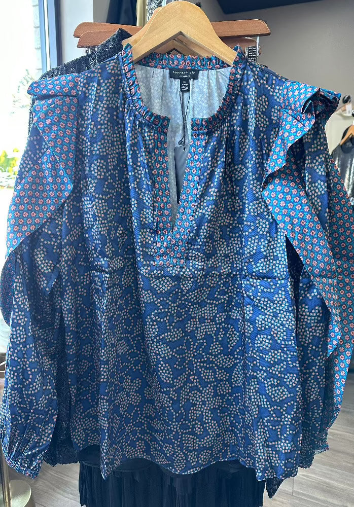 Current Air Navy Print Top