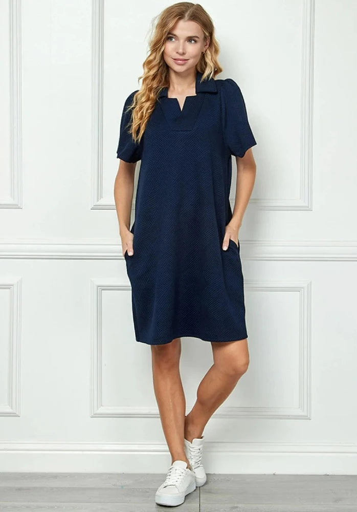 Navy Collared Dress