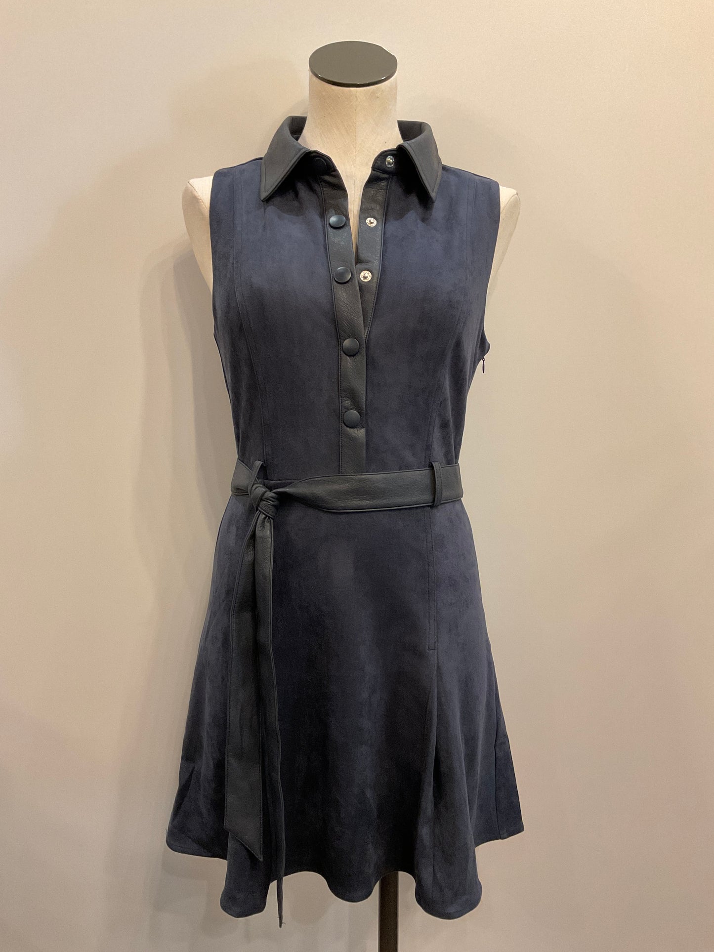 Navy Suede-Like Mini