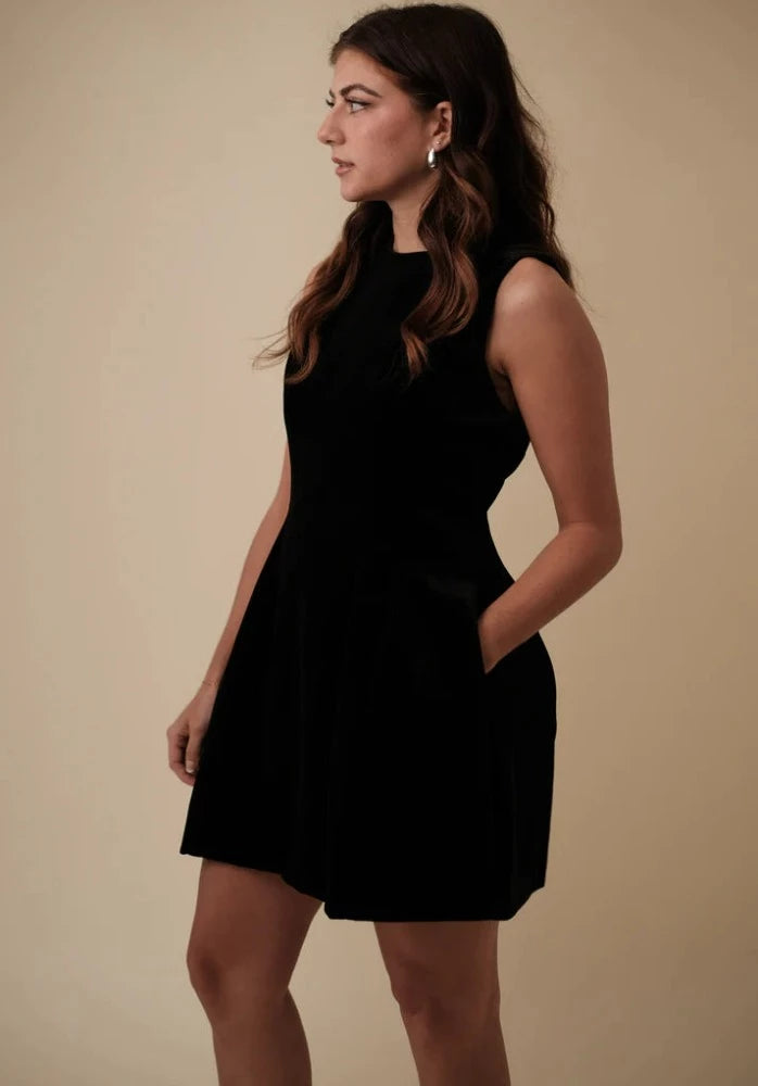 Miou Muse Velvet Pleated Cocktail Dress