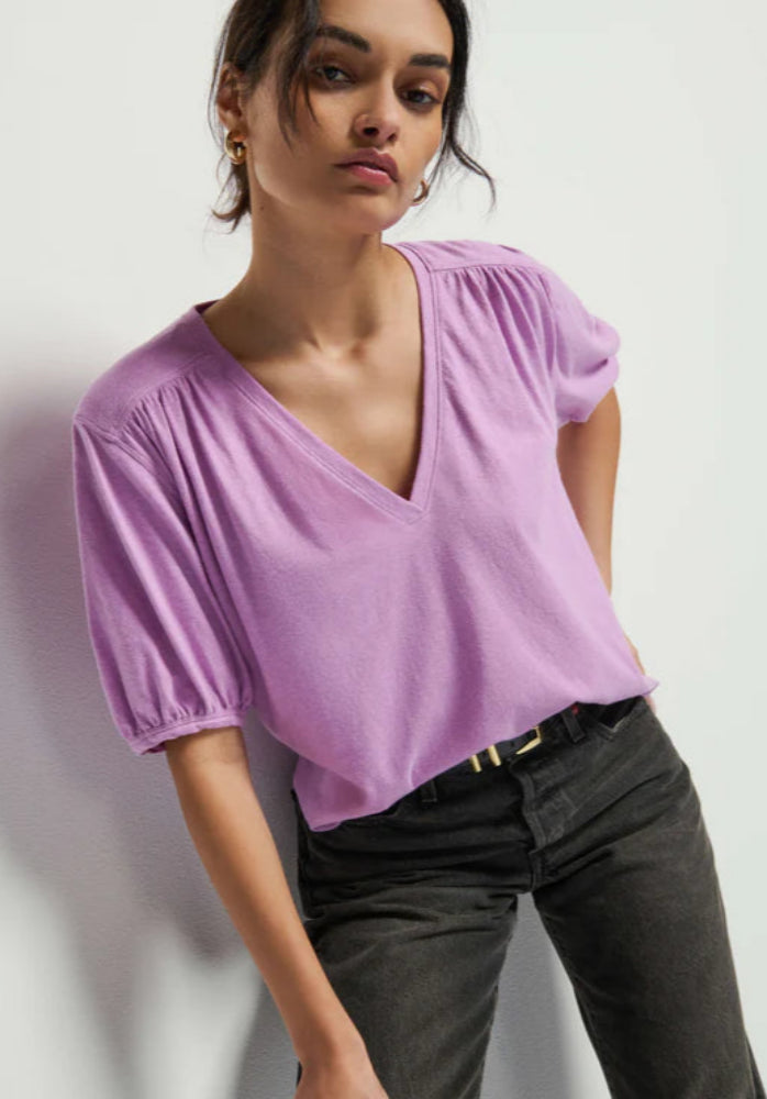 Edie Shirred Shoulder Top
