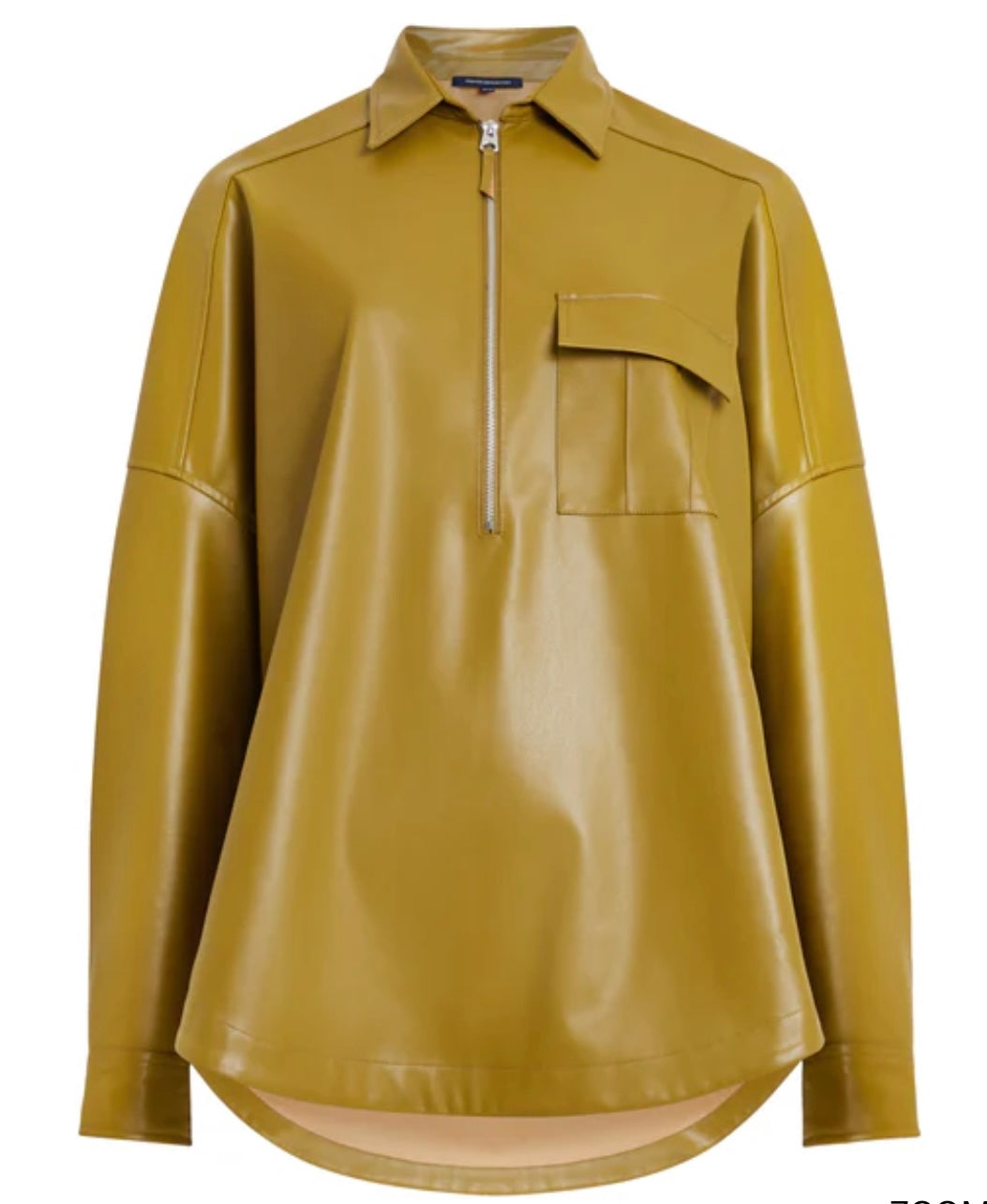 French Connection Crolenda Pu Half Zip Popover Shirt