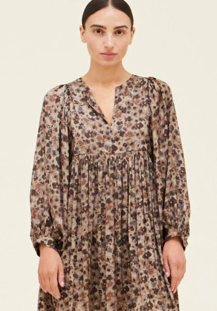 Grade + Gather - Floral Printed Satin Mini Dress