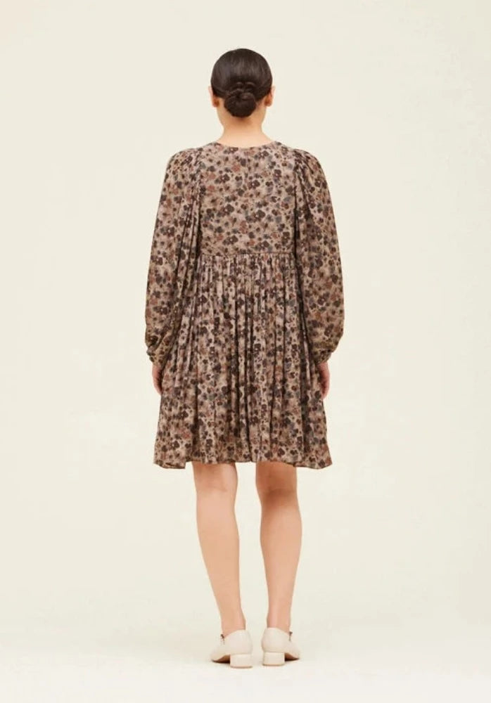Grade + Gather - Floral Printed Satin Mini Dress