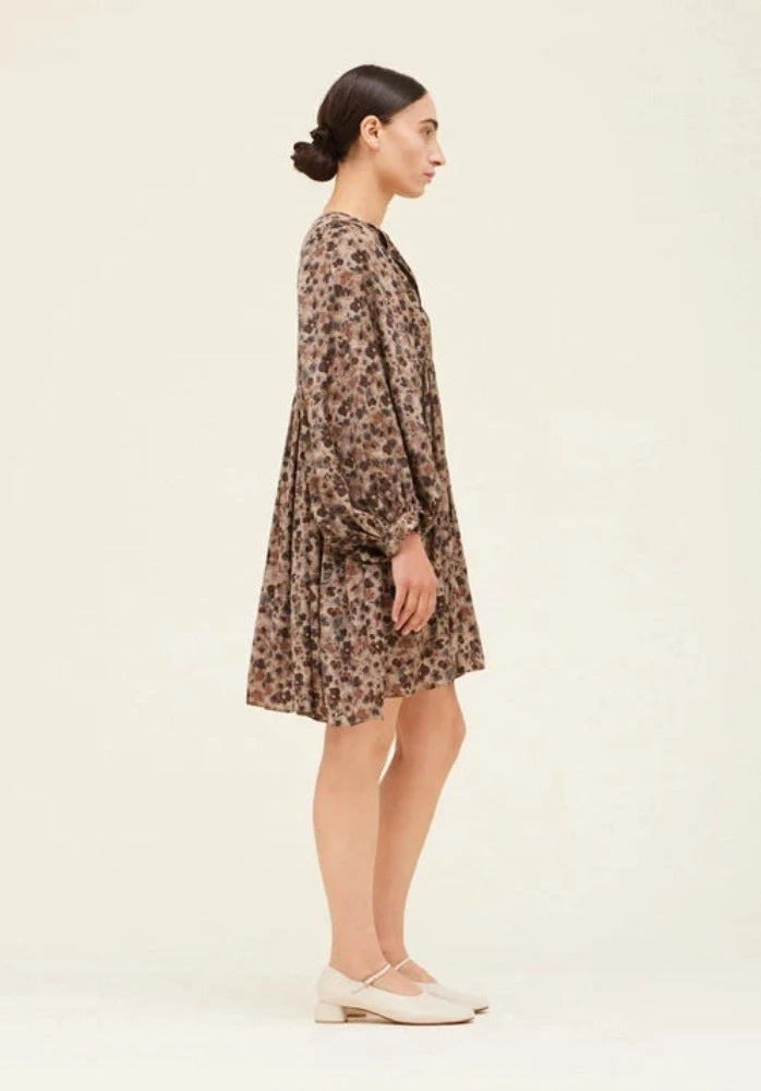 Grade + Gather - Floral Printed Satin Mini Dress