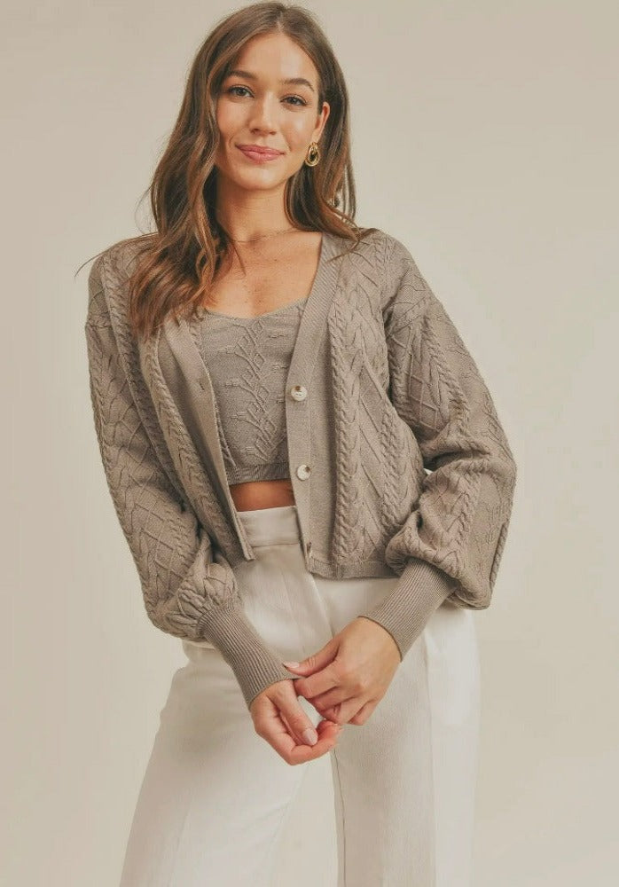 Reset by Jane Knit sweater set taupe