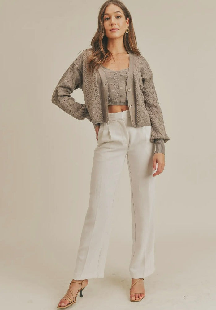 Reset by Jane Knit sweater set taupe