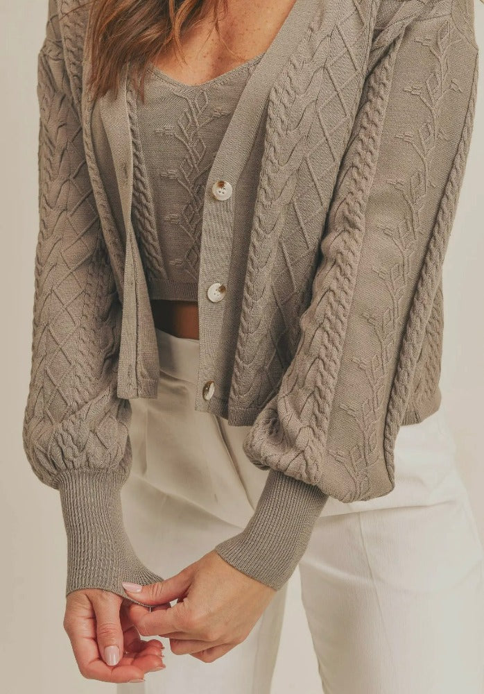 Reset by Jane Knit sweater set taupe