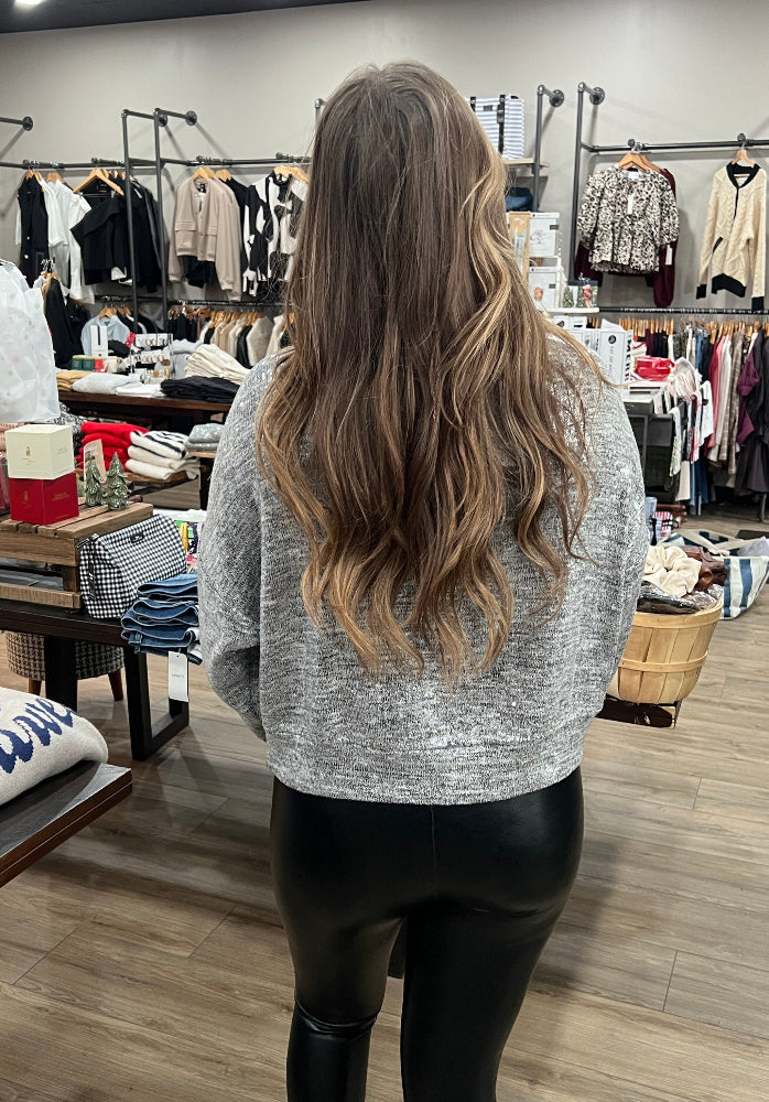 Sanctuary Sequin Funnel Neck Top