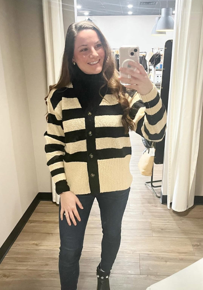 Sage the Label Krissy Striped Oversized Cardi
